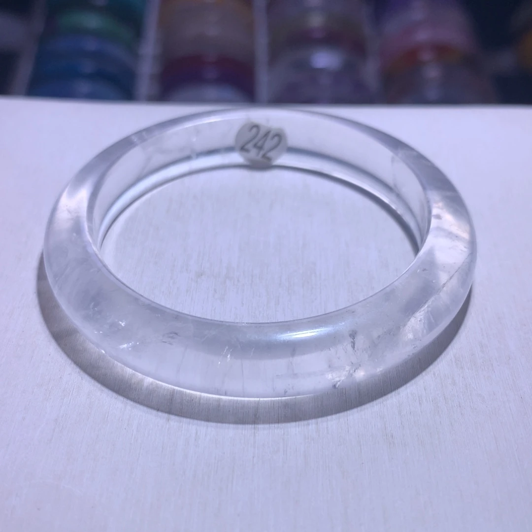 手镯水晶银S925镶嵌白幽灵52.7圈242