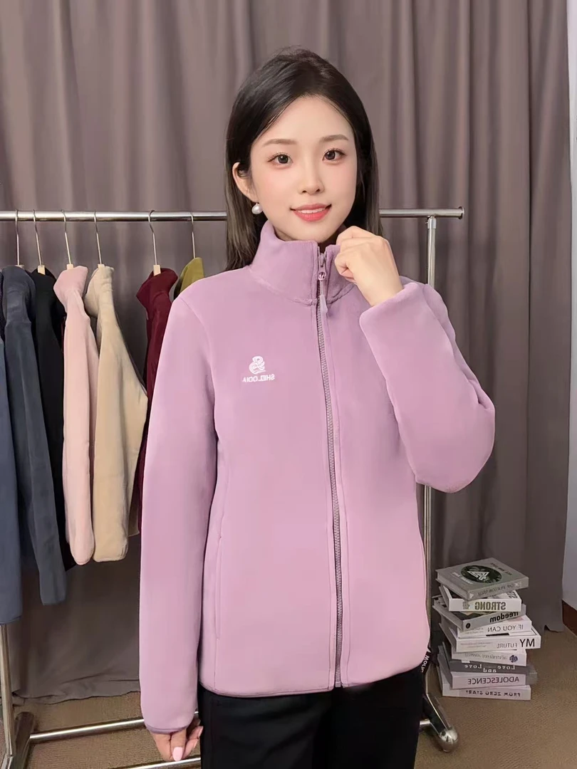 云感奥粒绒宽松型运动风常规款中老年女装常规厚款薄款立领口袋
