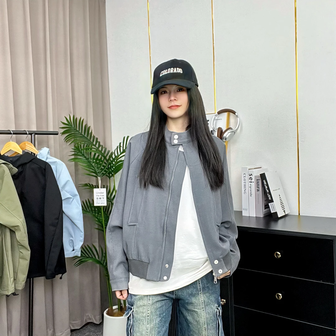 NJK25269美式夹克外套男女同款中性风穿搭上衣外套