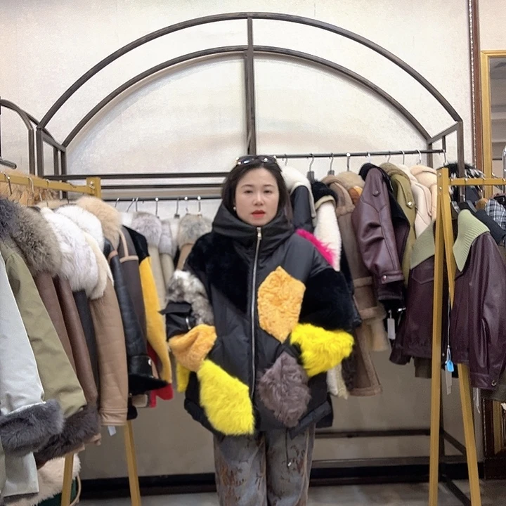 真皮皮衣皮毛一体羽绒内胆160斤以内