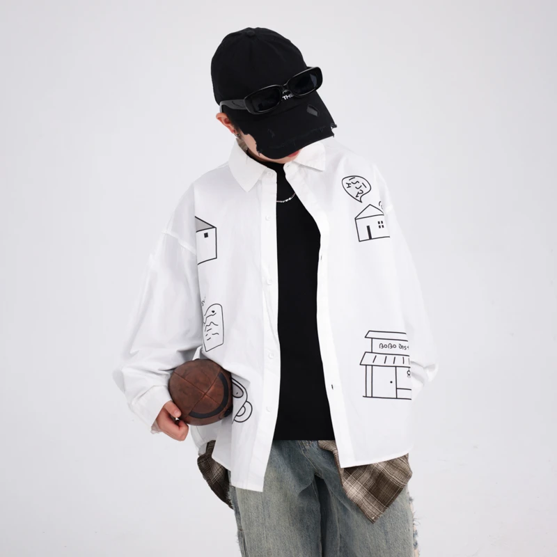 男童2025新款韩式潮流酷帅百搭衬衫春秋装帅气时髦休闲