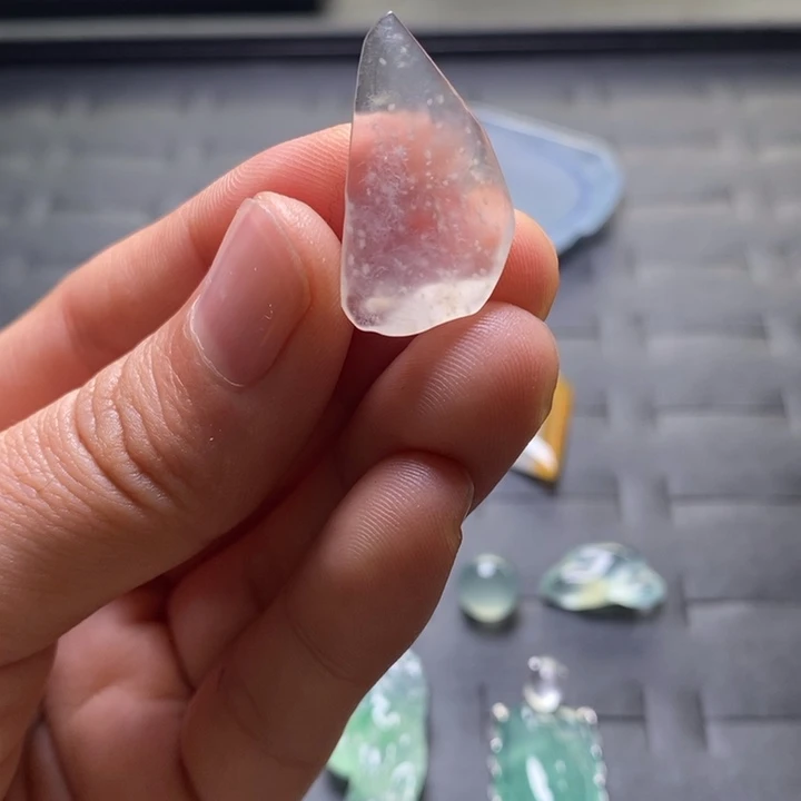 定制翡翠未镶嵌高冰莫西沙雪花棉