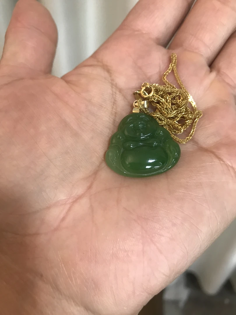 正品和田玉碧玉挂件