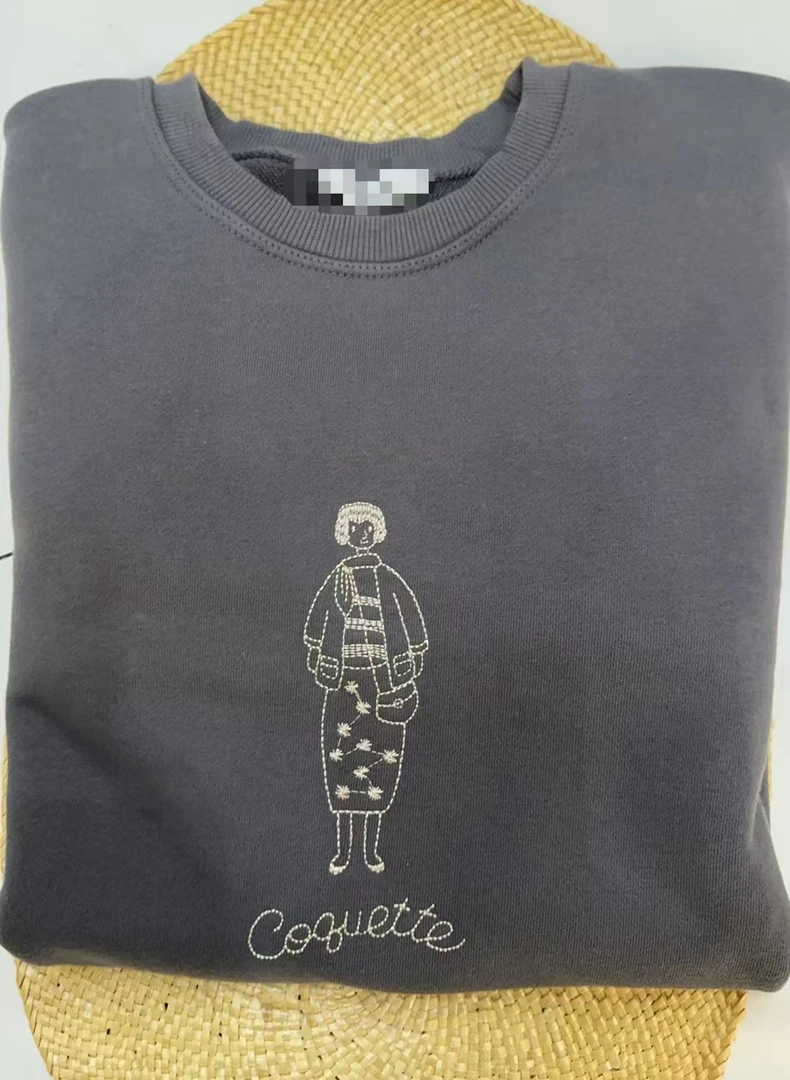 韩国正品不支持退换/双c/刺绣女孩卫衣/0123