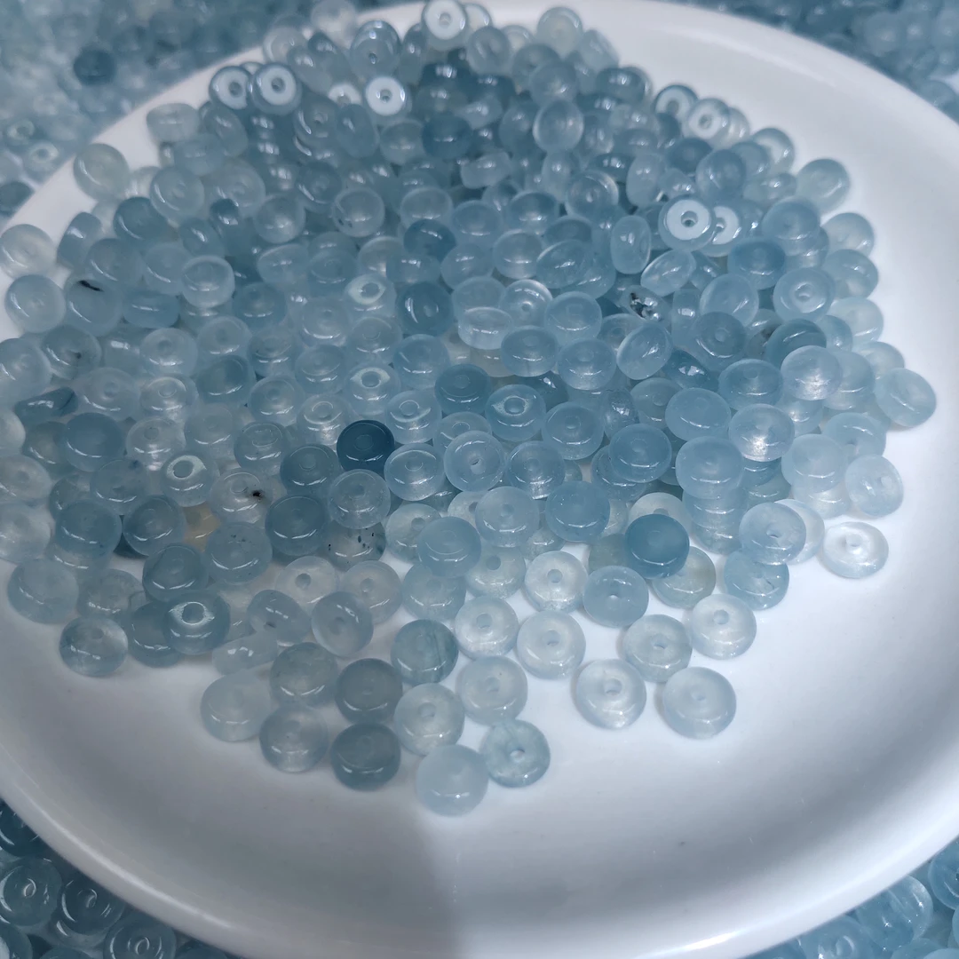 【散珠批发】w803冰川蓝海蓝隔片6*3mm*40颗