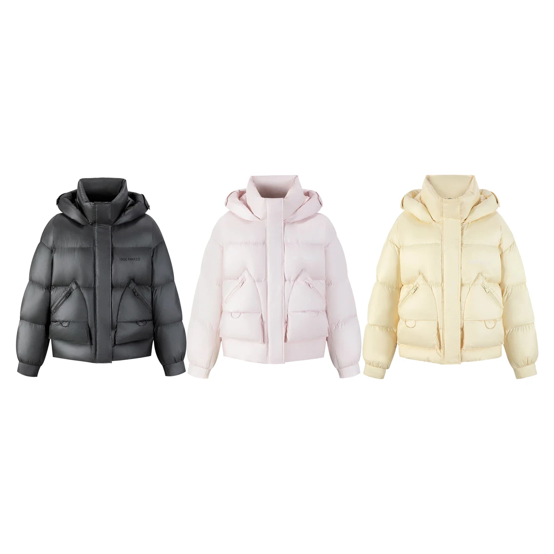 可爱玩偶帽子轻薄羽绒服DLDE1216