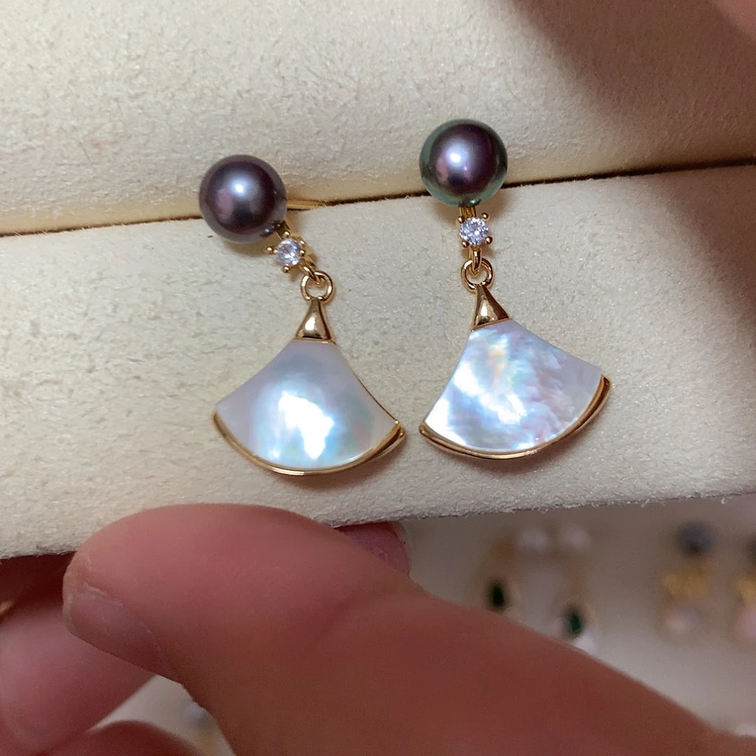 淡水珍珠耳饰合金