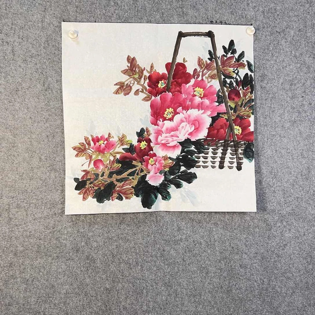 国画155 牡丹花鸟等画风与山水的