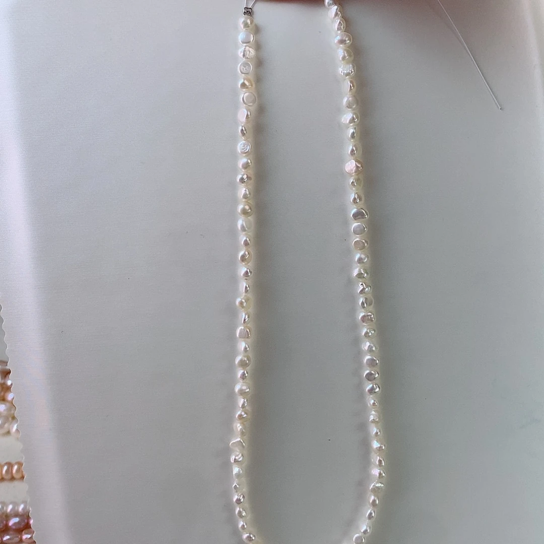 项链银S925镶嵌淡水珍珠