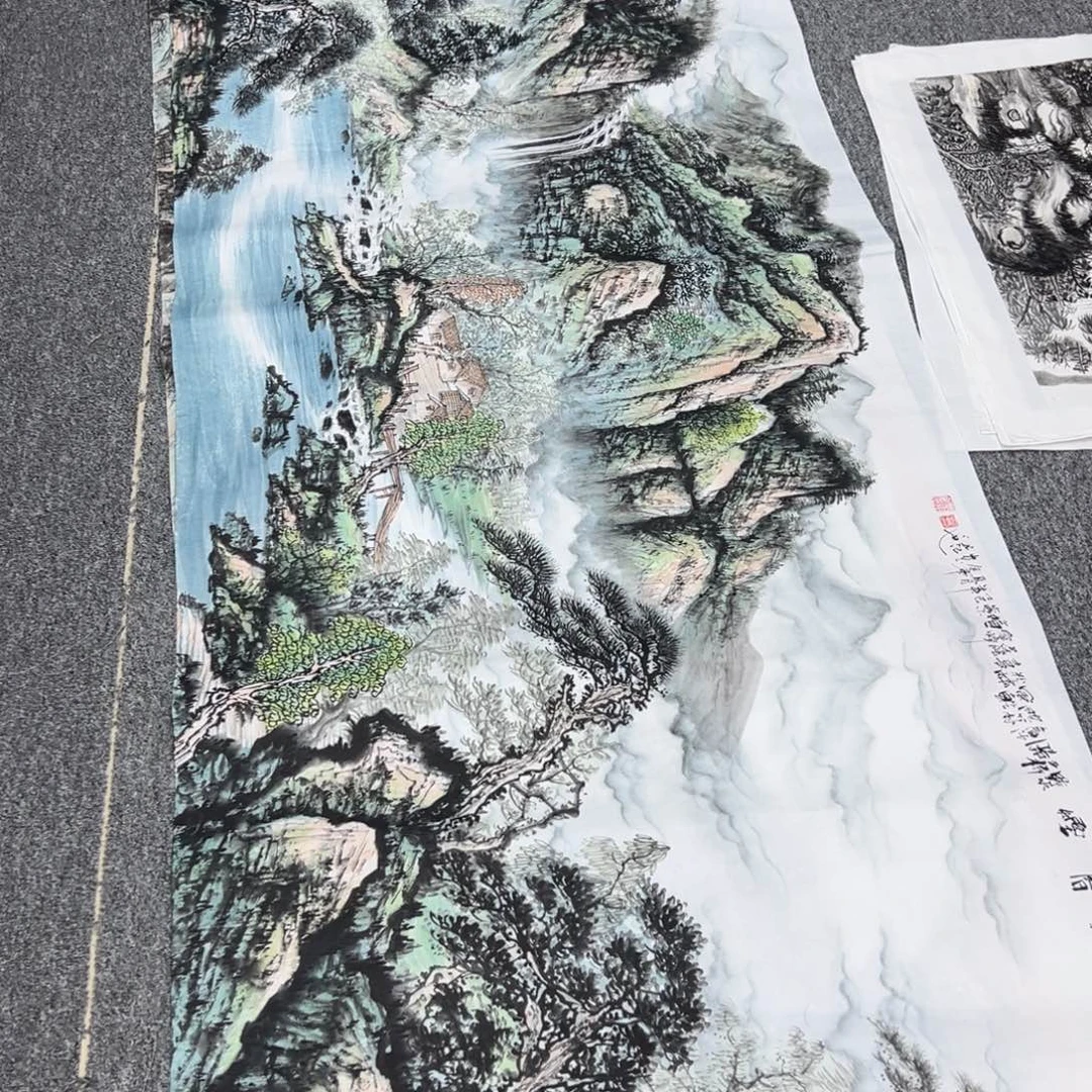 “***石国画纯手绘字画宣纸