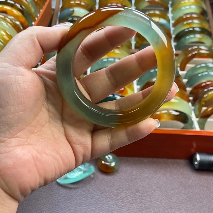 半***诗蛇纹石玉未镶嵌手镯手串挂件