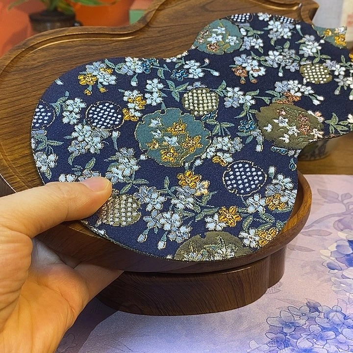 瓷片葫芦干泡壶承木质