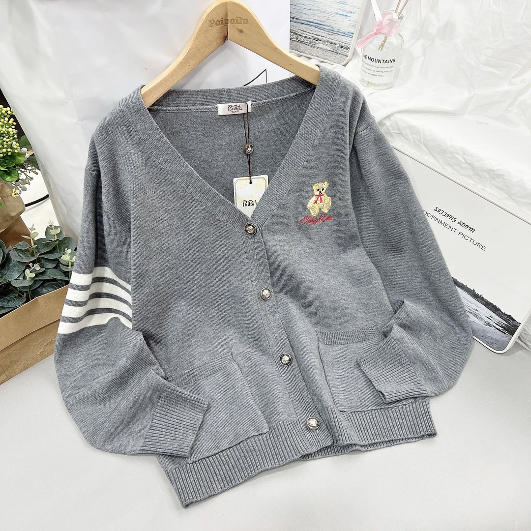 泡泡噜童装儿童春季新款开衫线衣毛线衫针织衫毛衣学院