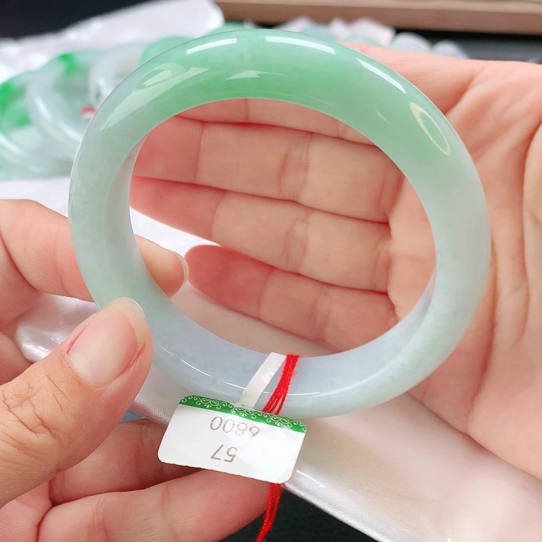 翡翠未镶嵌手镯57正