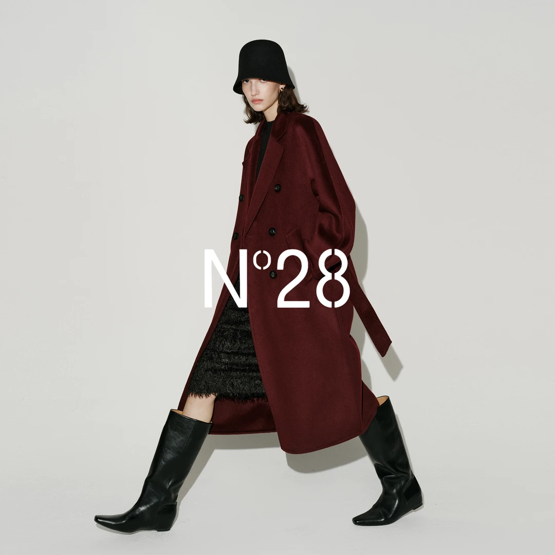 【小小莎专属】N°28双排扣双面呢大衣女长款翻领外套8855A1D801-8