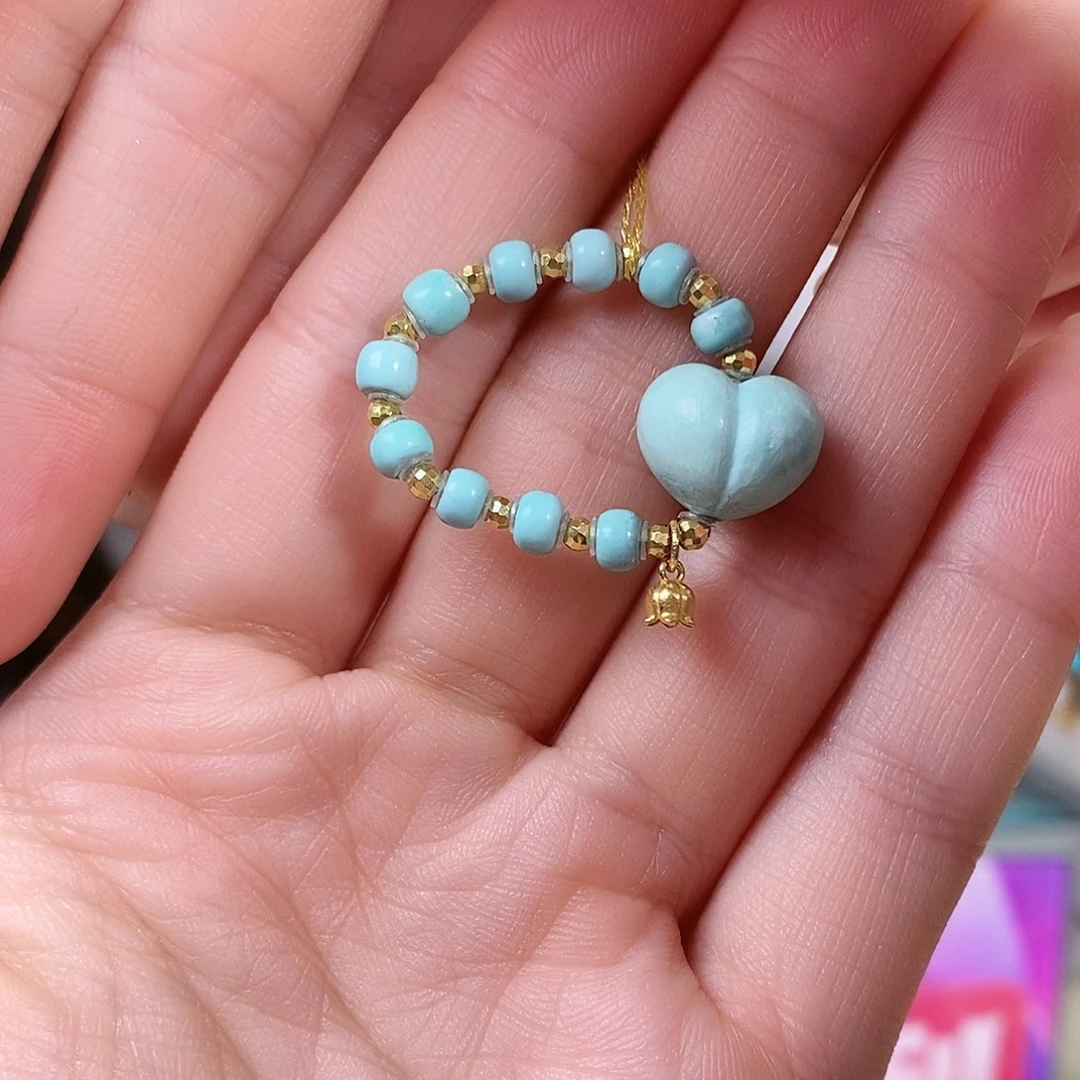 绿松石18K金镶嵌珠宝奇石