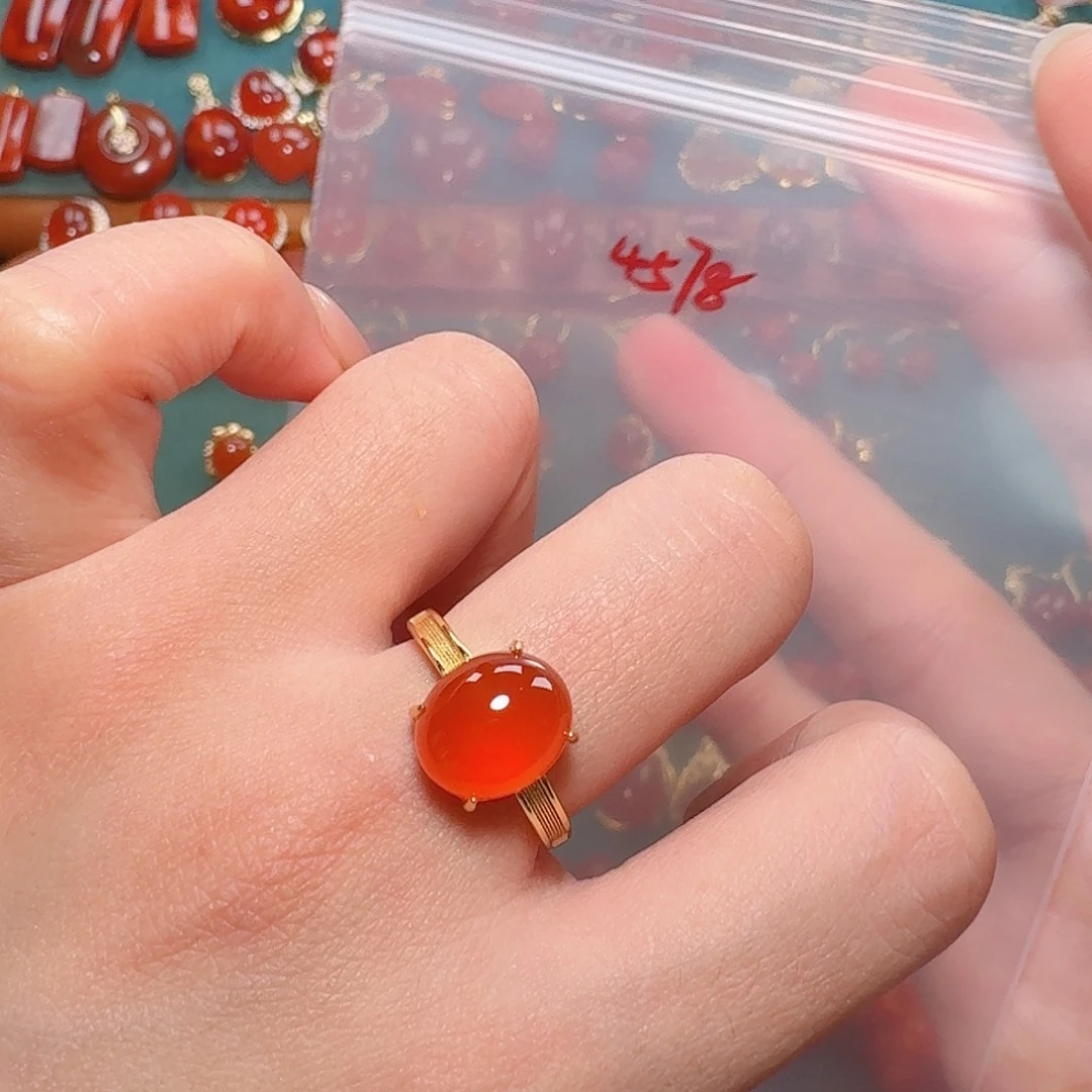 南红玛瑙银S925镶嵌吊坠