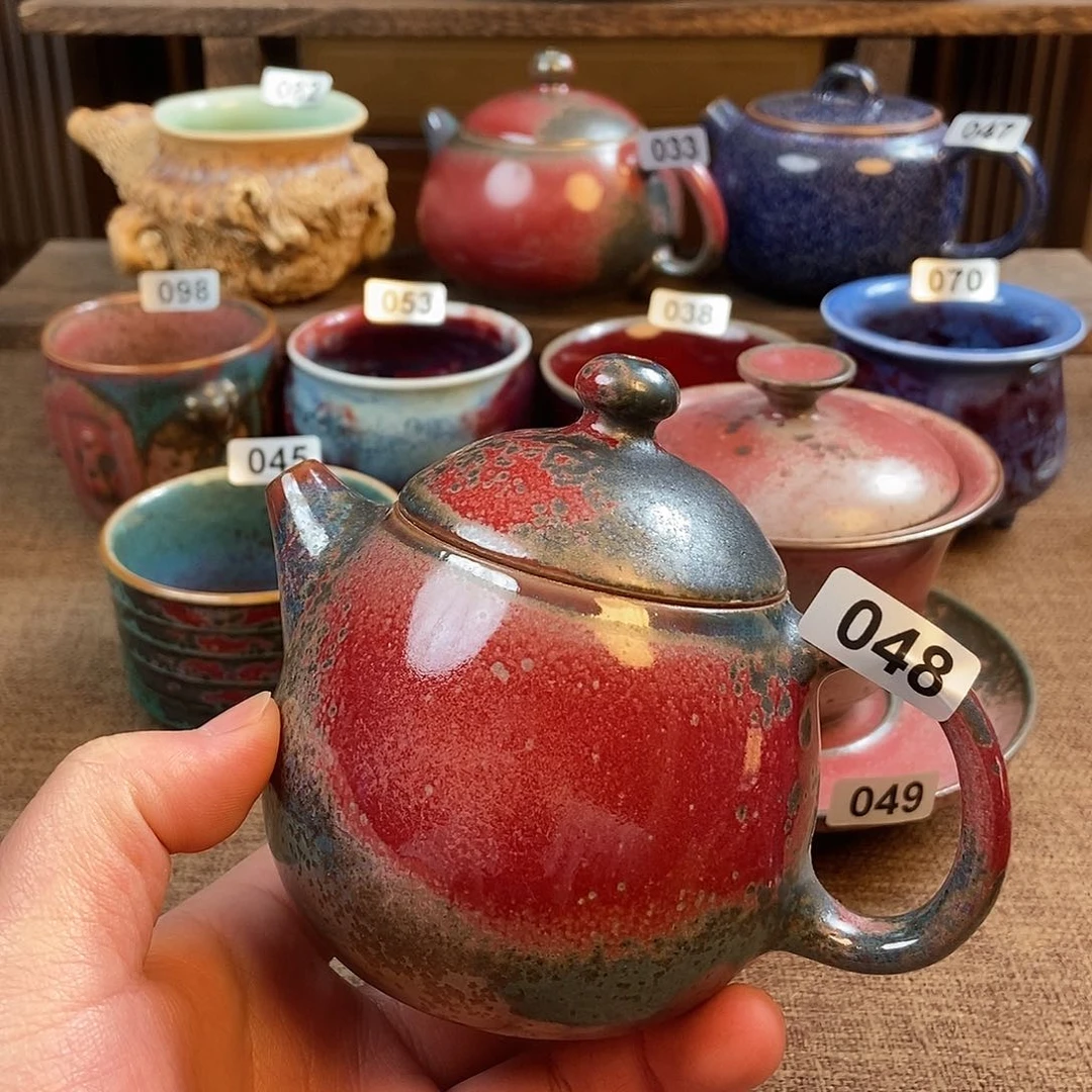 摆件暖**月钧瓷茶壶茶具