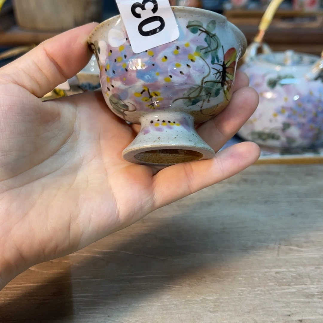 壶素浅陶瓷手绘手工