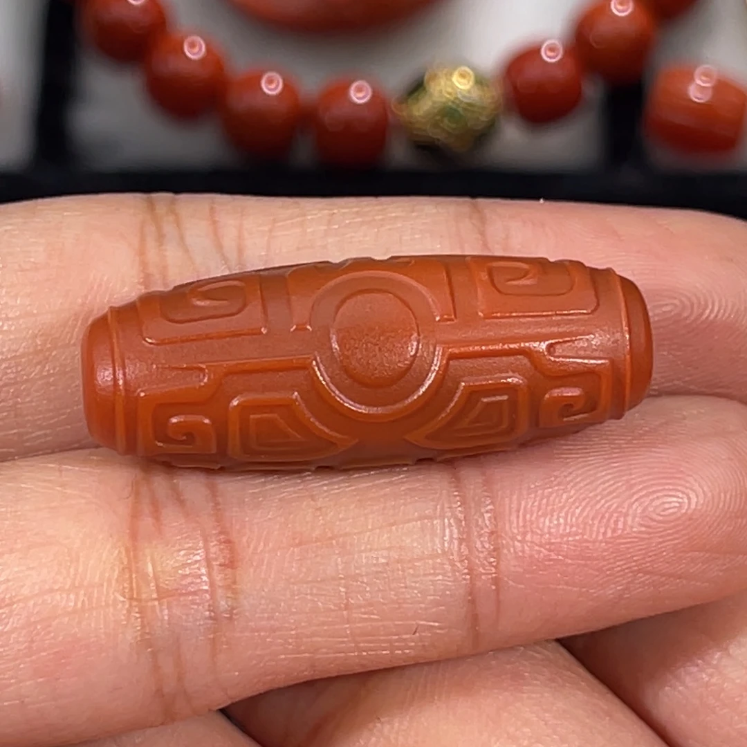 南红玛瑙未镶嵌官坡料虎面勒子33.6*12.5mm