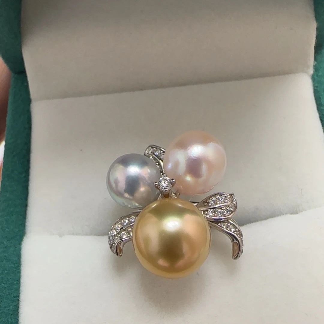 银S925镶嵌海水珍珠戒指