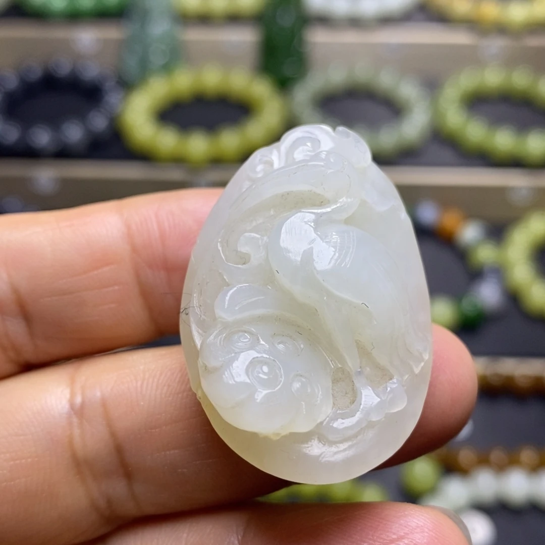 和田玉未镶嵌吊坠(不含链)