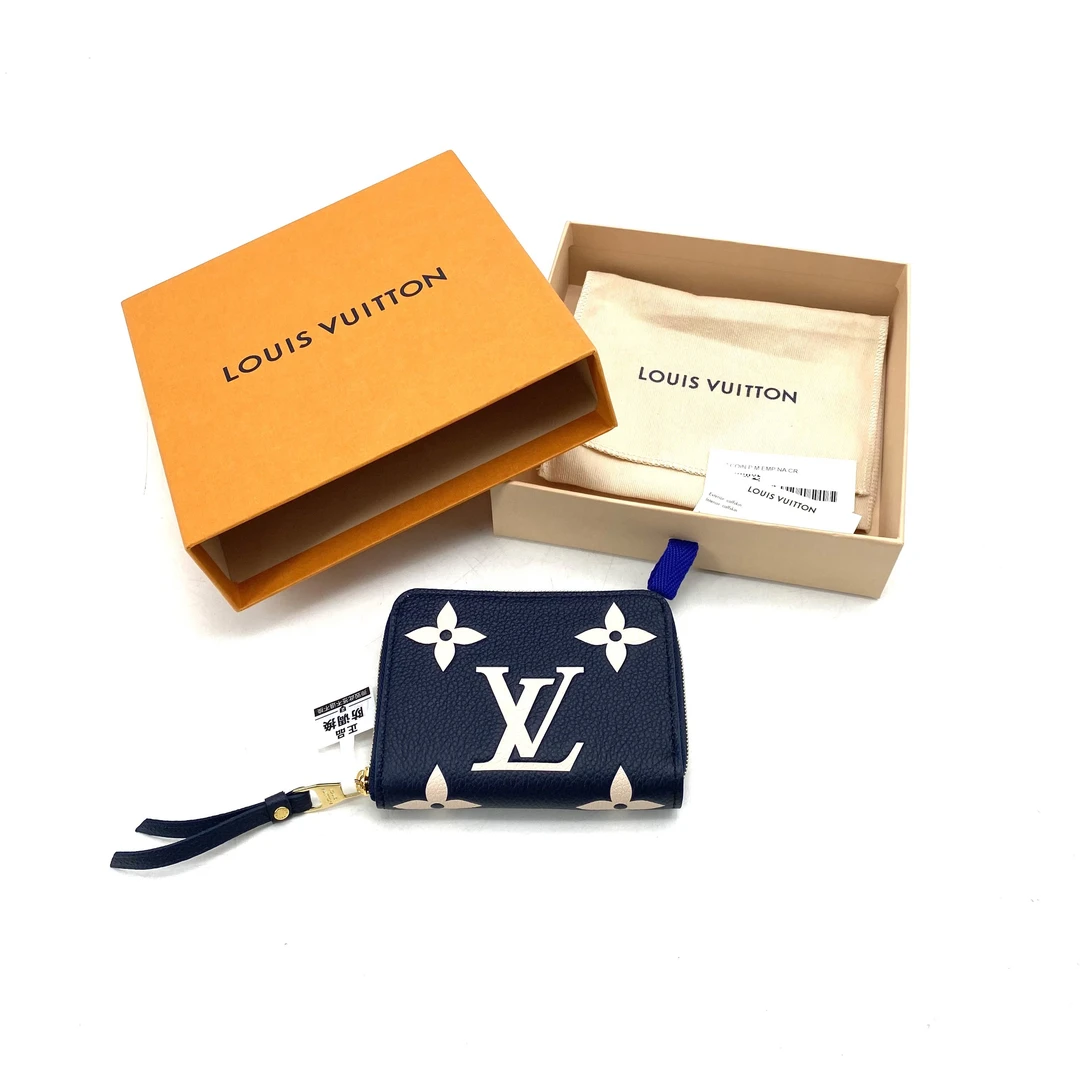 全新未使用 LouisVuitton/路易威登 全皮拼色Zippy拉链小卡包11/9