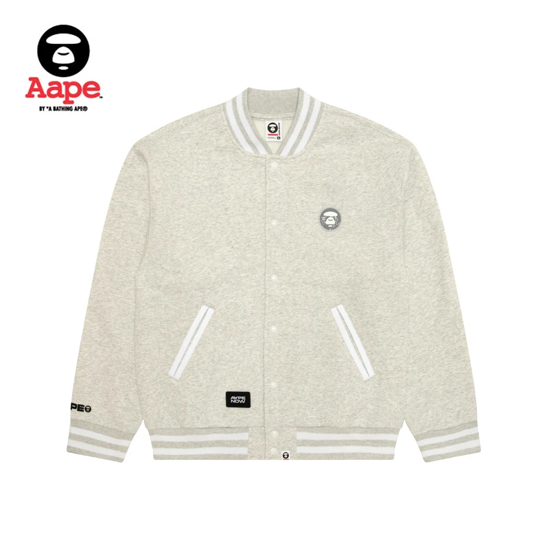 Aape旗舰店男装25秋冬猿人徽章潮流薄绒卫衣棒球服外套C360XBP