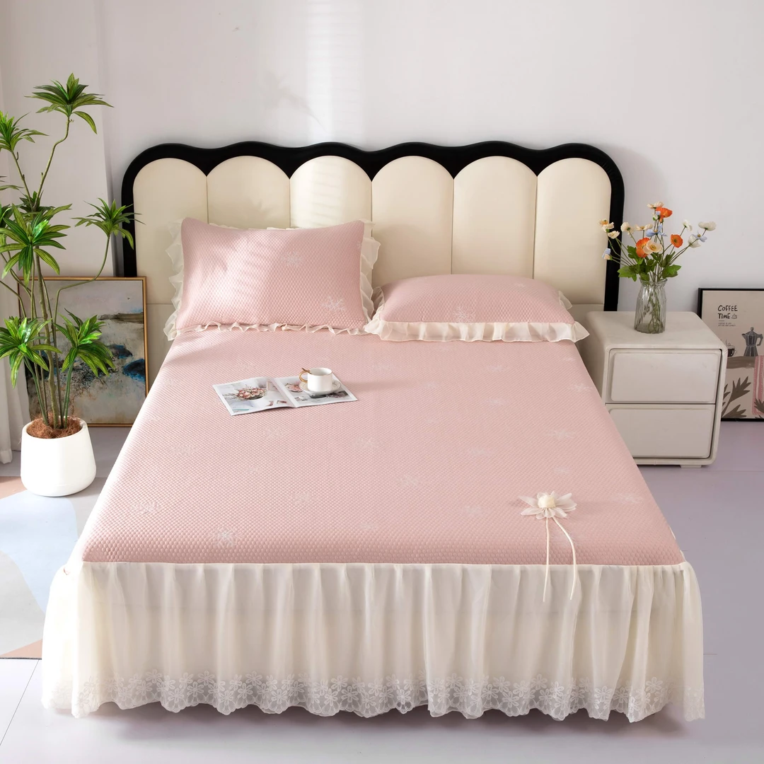 【A类母婴】 夏季加厚凉感冰丝席空调软凉席定位床裙可水洗-夏梦雪