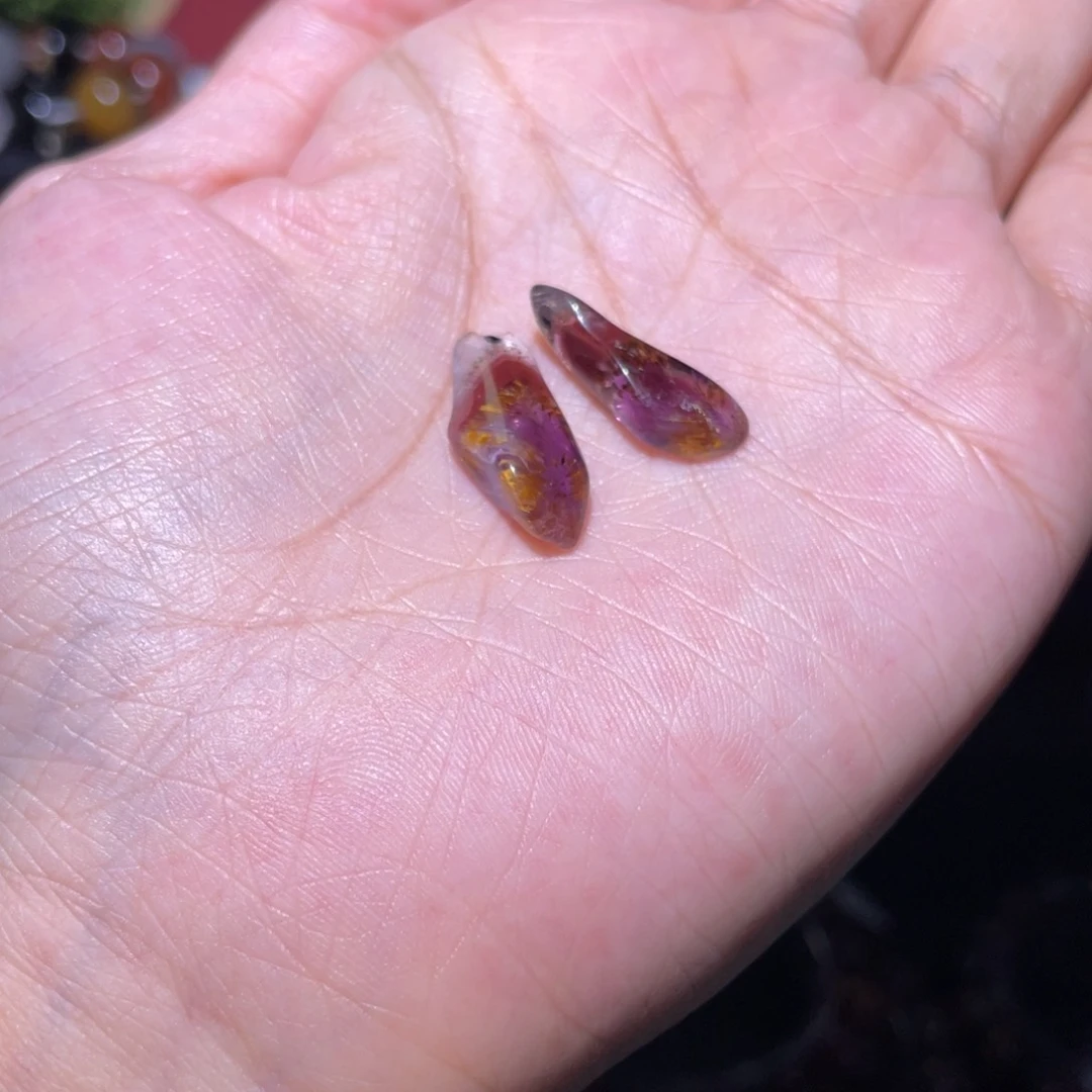 水晶极光原石吊坠未镶嵌?****清2块