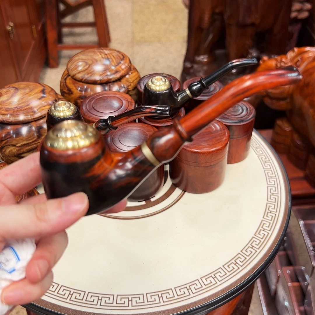 天***8 老挝大红酸枝烟斗