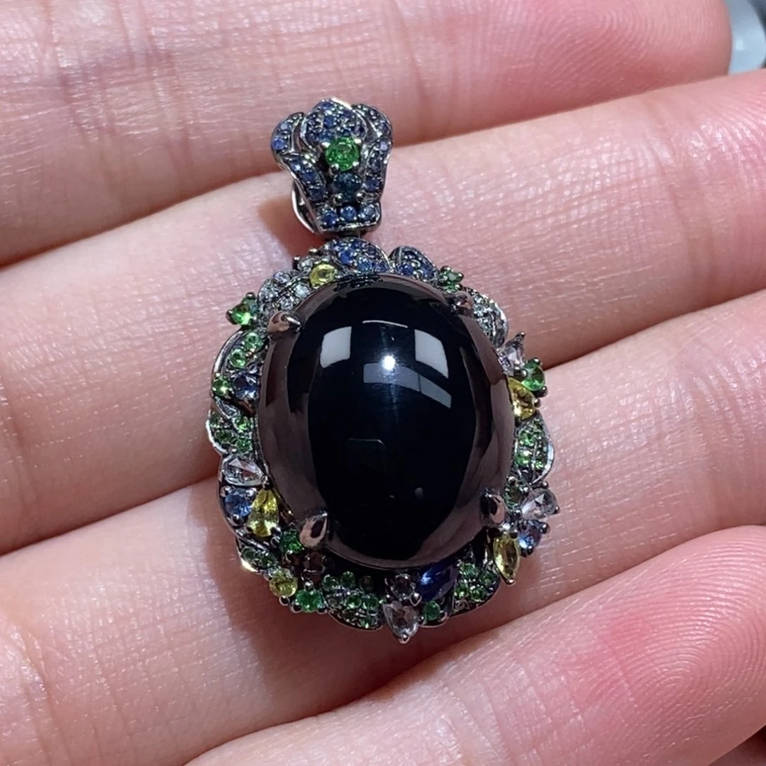 吊坠(不含链)18K金镶嵌翡翠