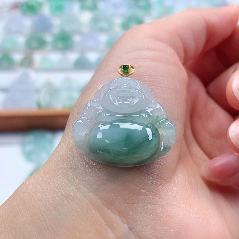 【闪购商品】翡翠吊坠(赠链)18K金镶嵌