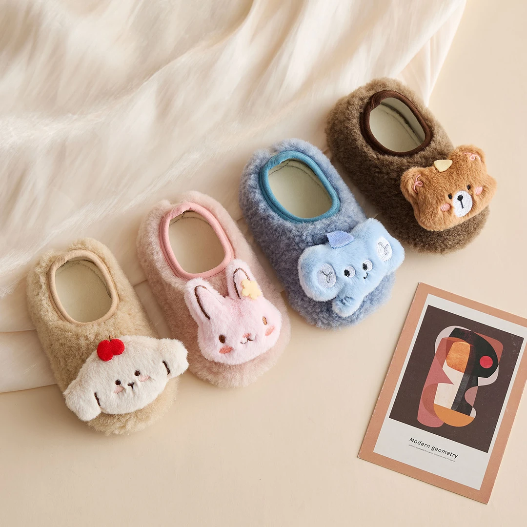 秋冬季加绒加厚儿童地板袜婴幼儿居家室内学步鞋宝宝不掉跟鞋袜套