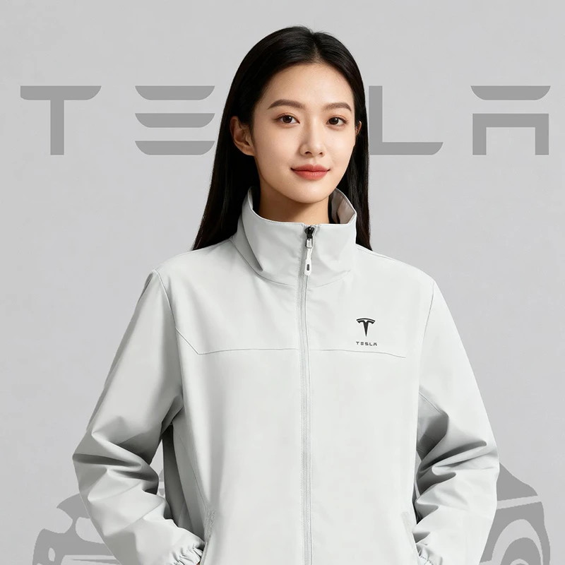 特斯拉防水冲锋衣定制工作服企业商务高端立领轻奢夹克工装印logo