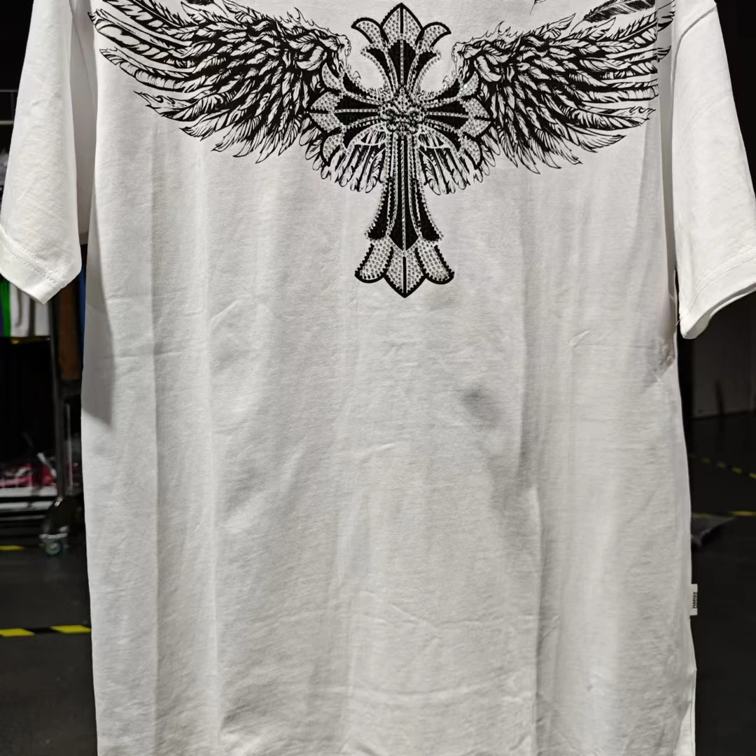 HH 潮牌中性夏季翅膀烫钻休闲短袖T SS239