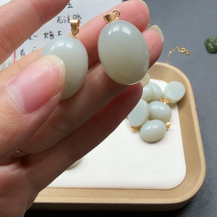 和田玉银S925镶嵌颈饰20