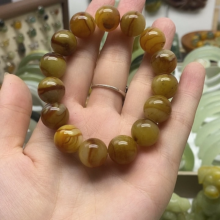 未镶嵌蛇纹石玉手链