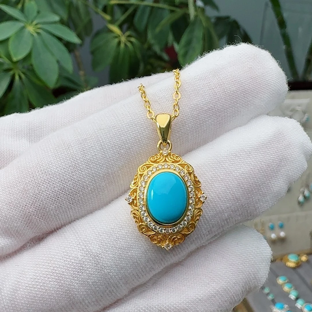 绿松石未镶嵌颈饰吊坠