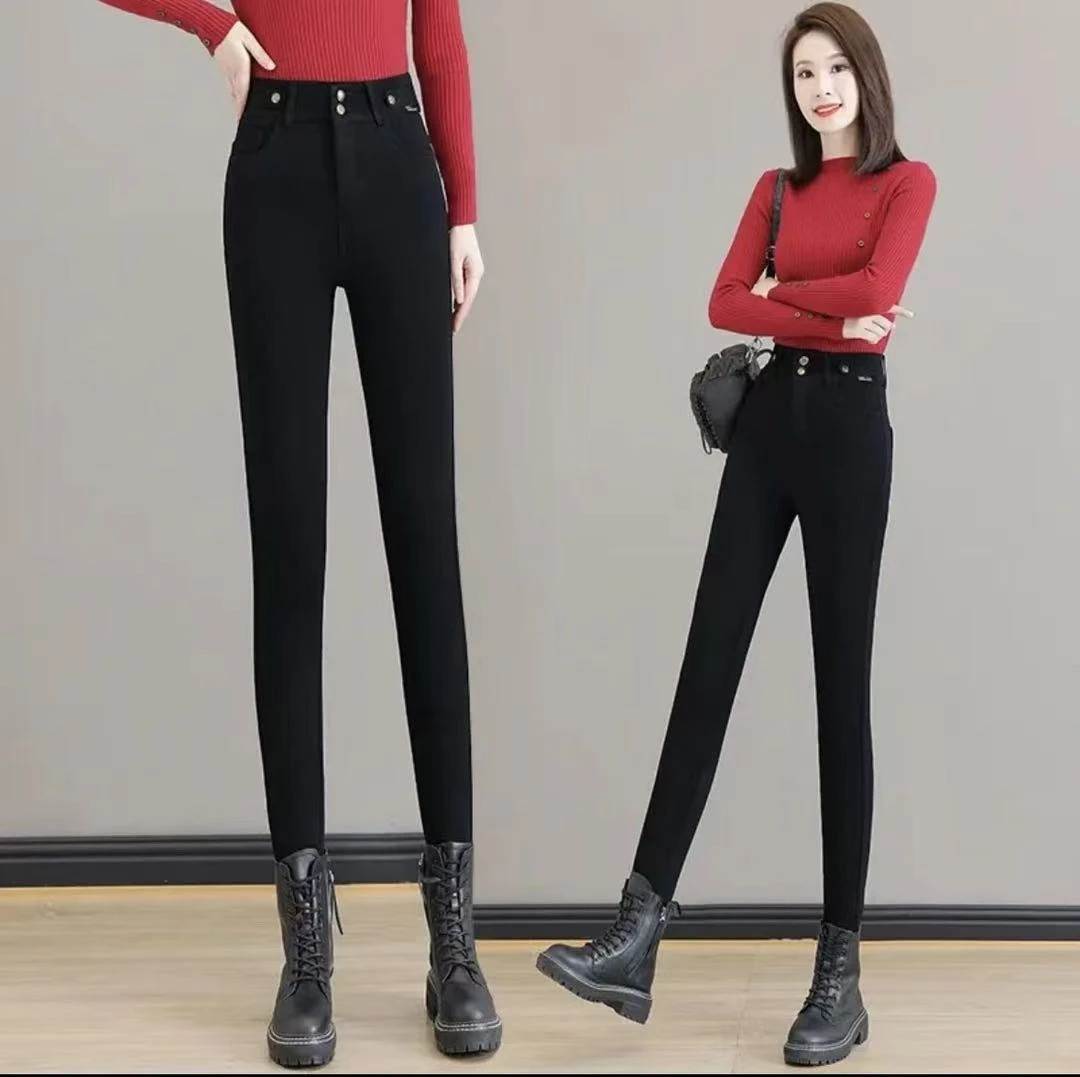 73#冬季加绒加厚弹力高腰打底裤长99