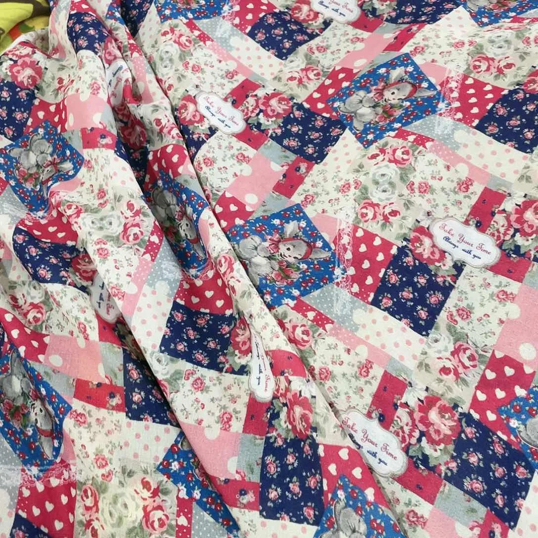 一米价数码人棉1.4米宽果子布艺地卷