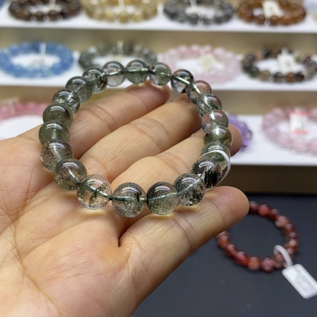水晶手链未镶嵌巴西绿幽灵9m