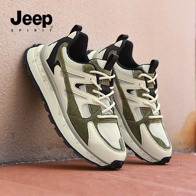 JEEPSPIRIT吉普夏季新款百搭软底休闲鞋潮鞋运动轻便时尚跑步男鞋