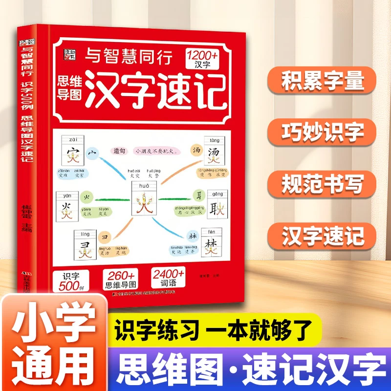 【科学快速识字】思维导图汉字速记1200字 让孩子轻松趣味记汉字L