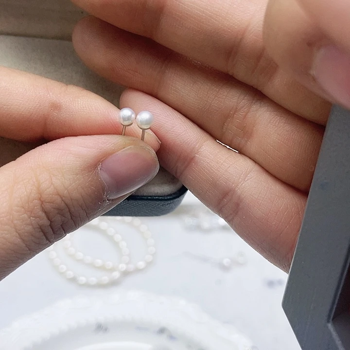 淡水珍珠耳饰银S925镶嵌熙****阳