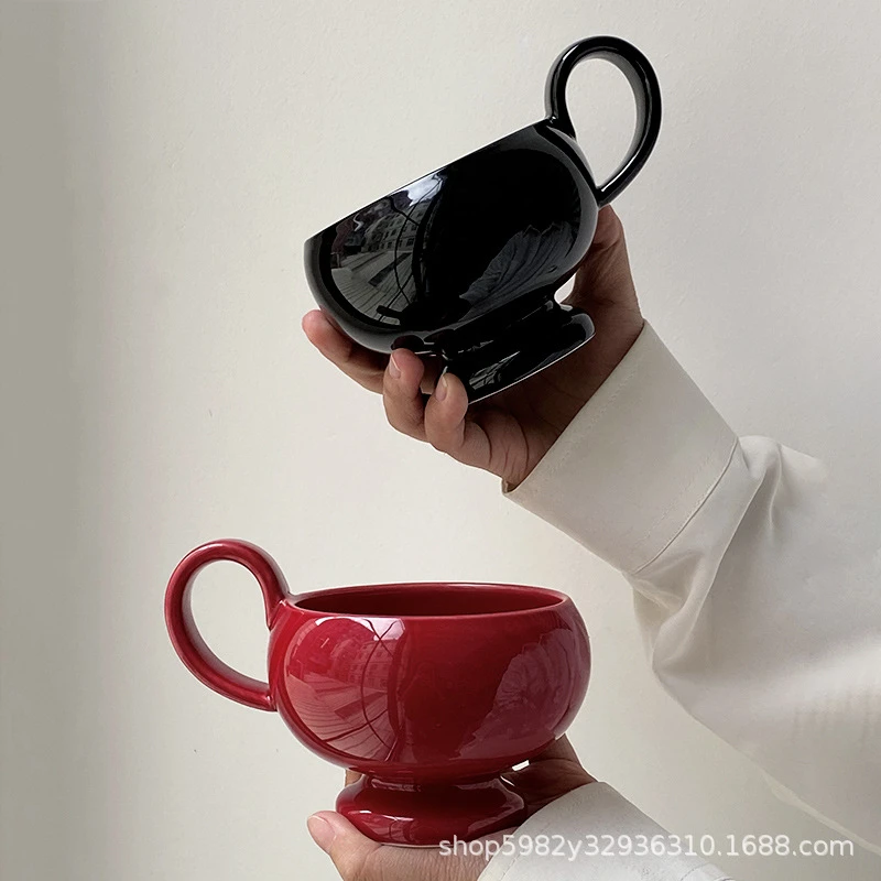 瓷木一道陶瓷小众ins高颜值阿拉丁提手杯咖啡杯马克杯陶瓷杯水杯