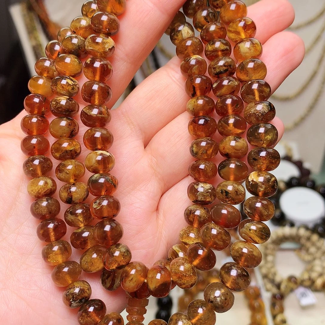 琥珀未镶嵌裸石9/蜜蜡108嘎嘎净-916