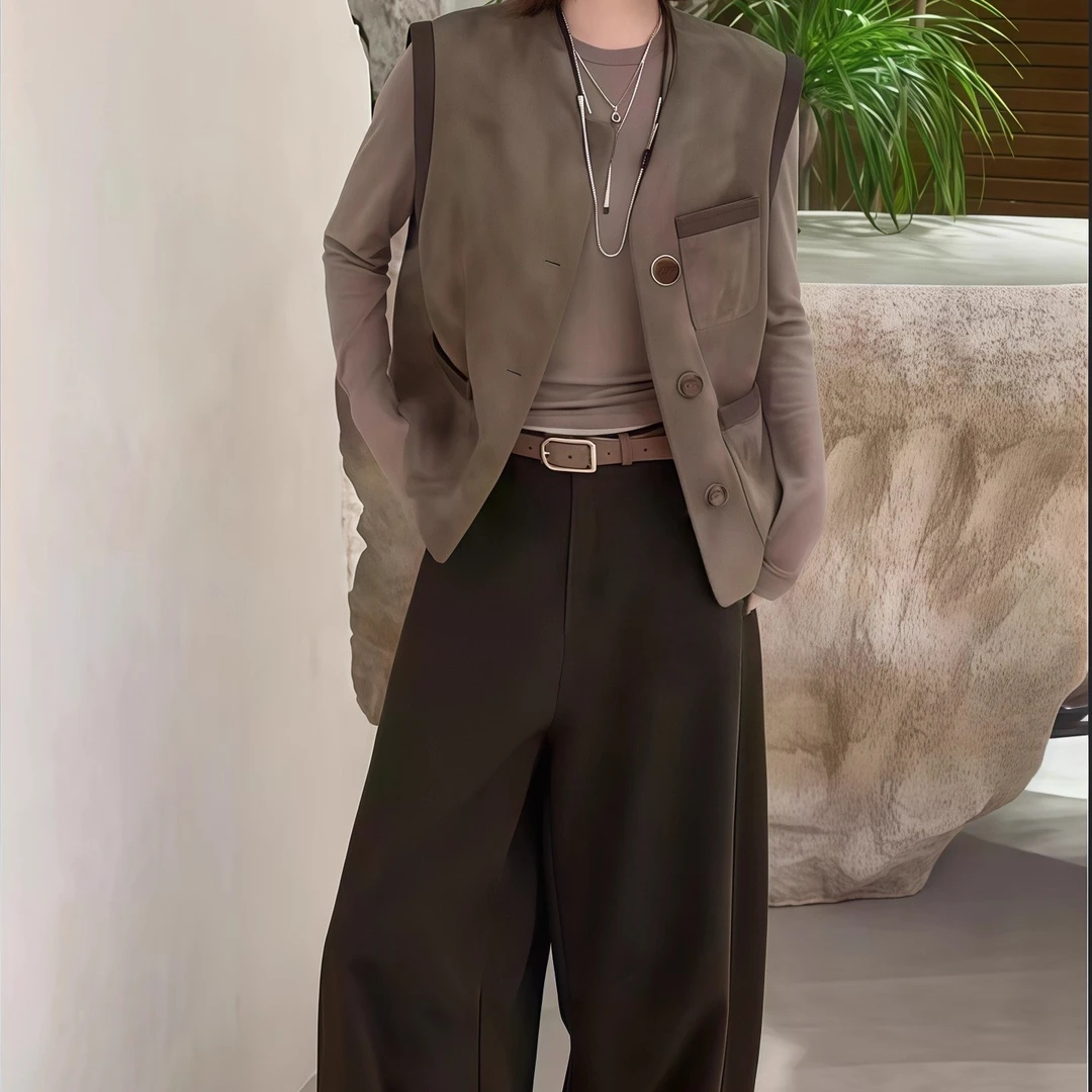 Ruckierz深圳南油欧货秋冬新品复古港风垂坠阔腿百搭休闲裤#1733