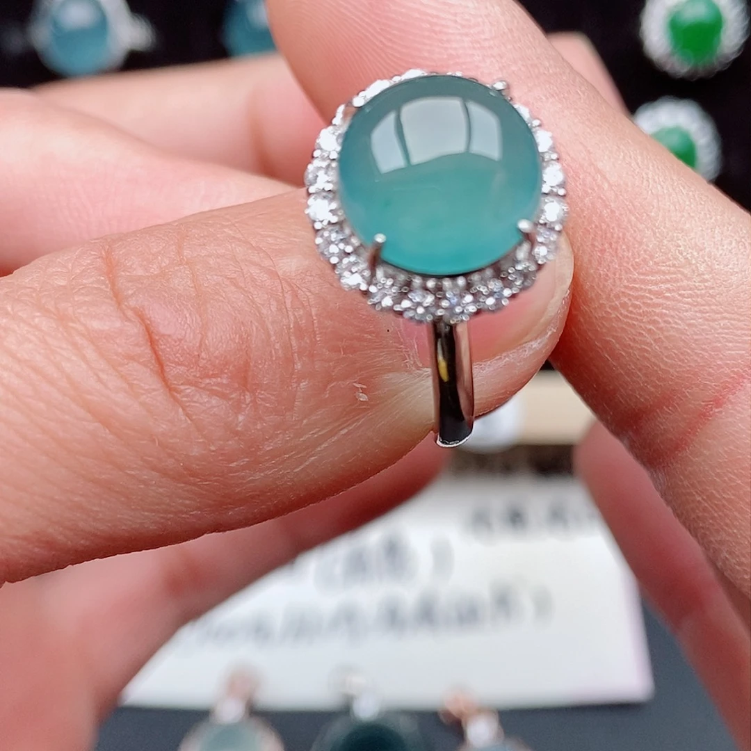 翡翠戒指银S925镶嵌095483189