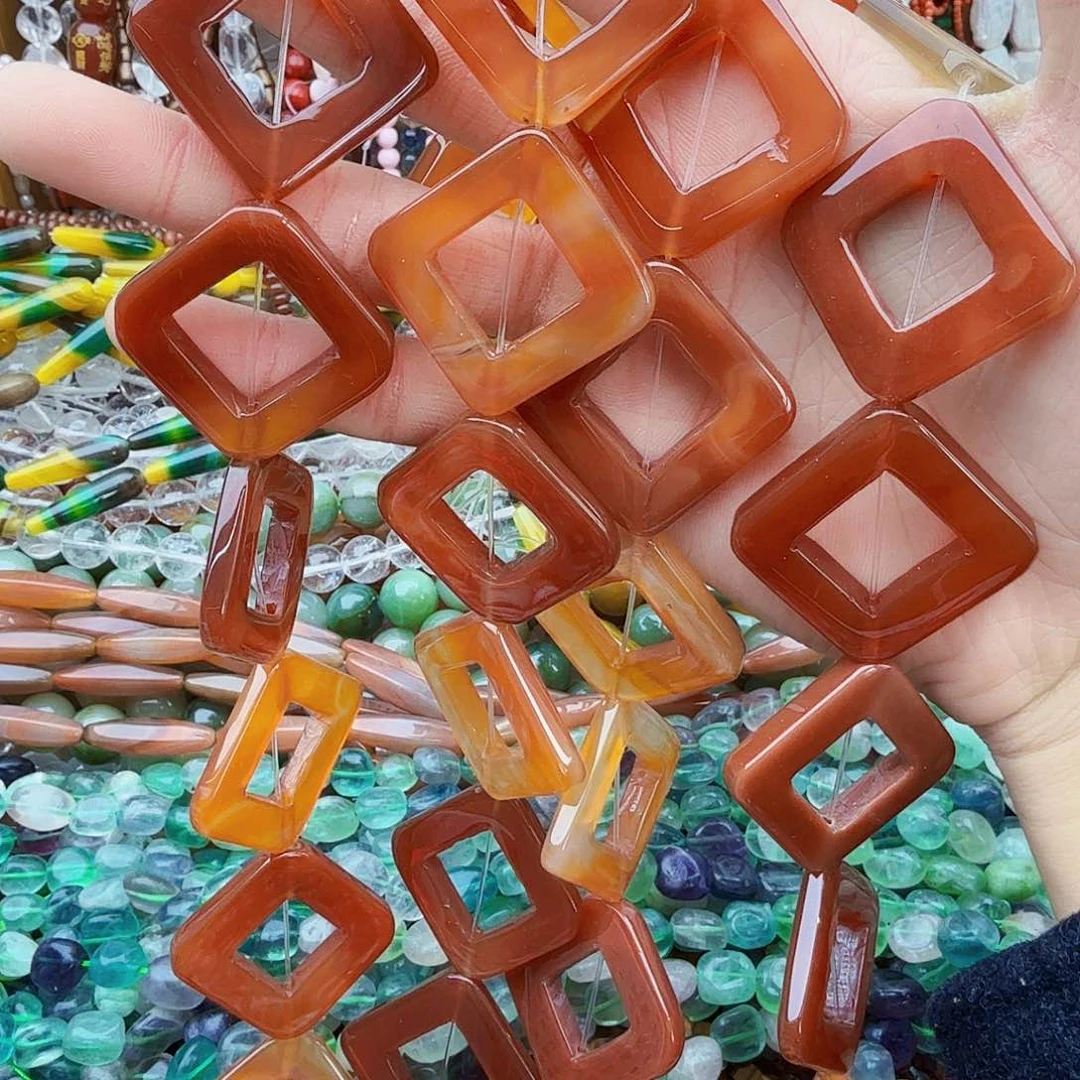 玛瑙/玉髓珠宝半成品未镶嵌玛瑙跑环1条卡30